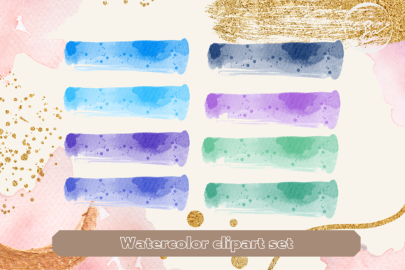 20 Watercolor Digital Clipart PNG