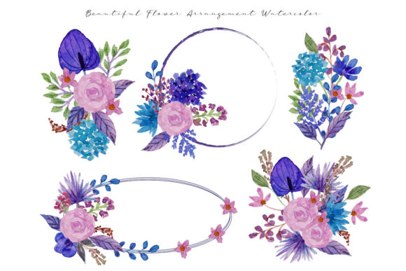 Beautiful Flower Arrangement Watercolor Illustrations