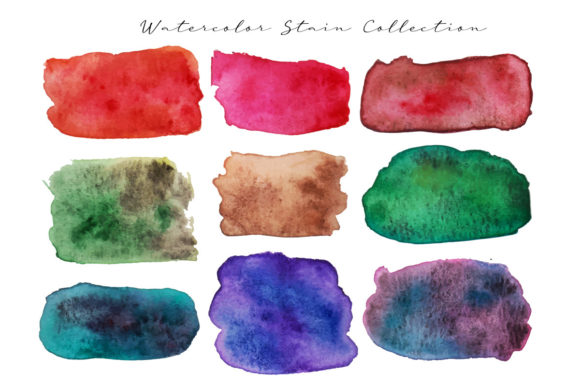 Colorful Watercolor Stain Collection Illustrations