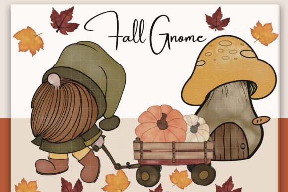 Fall Gnome Watercolour Illustrations