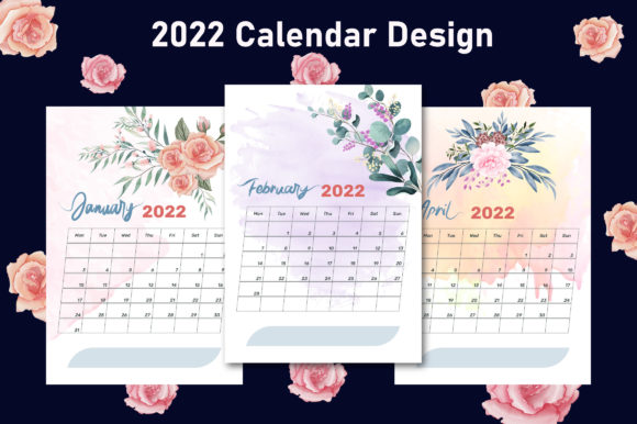 Review: 2022 Calendar with Watercolor Flower Design