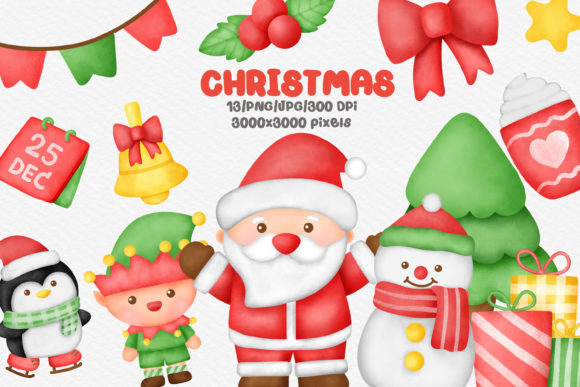 Review: Watercolor Christmas Elements Clipart & Illustrations