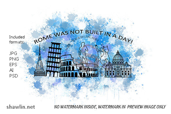 Rome Travel Quote Watercolor Doodle: Illustrations Review