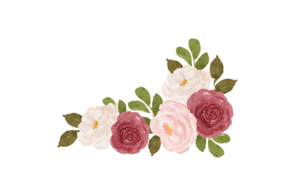 Rose Flower Bouquet Watercolor Paint Illustrations