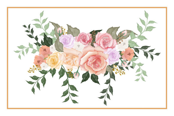 Watercolor Artwork Blush and Indigo Illustrations