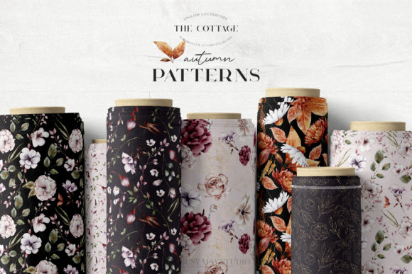 Watercolor Autumn 30 Seamless Patterns