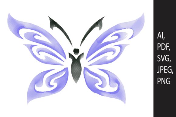 Watercolor Butterfly Design SVG Cut File