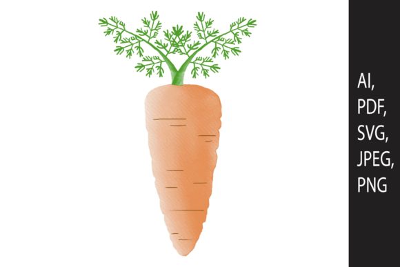 Watercolor Carrot Design SVG Cut File
