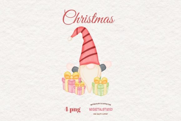 Watercolor Christmas Png Clipart and Illustrations