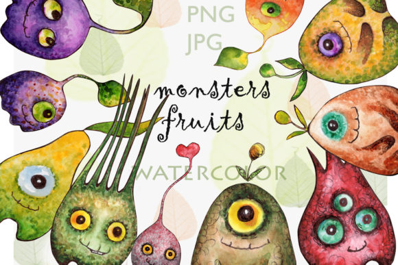Watercolor Collection Eye Fruits Illustrations