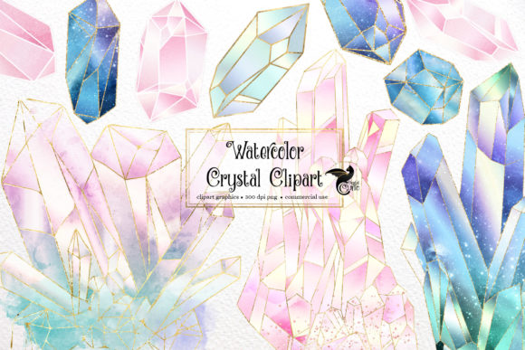 Watercolor Crystals Clipart: A Designer's Stitch Review