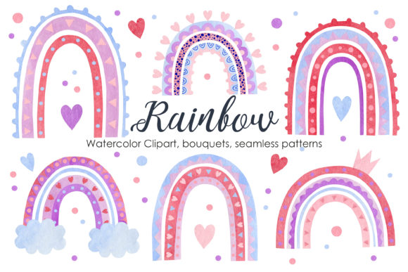 Watercolor Rainbows Pink Collection