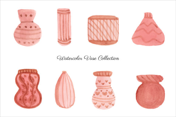 Watercolor Vase Aestetic: Illustrations for Sellers