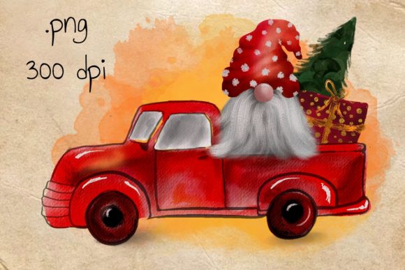 Watercolour Christmas Gnome Sublimation Illustrations