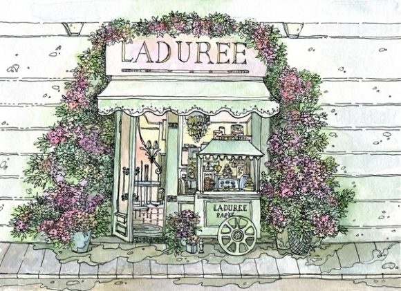 Watercolour Paris Cafe: Premium Illustrations